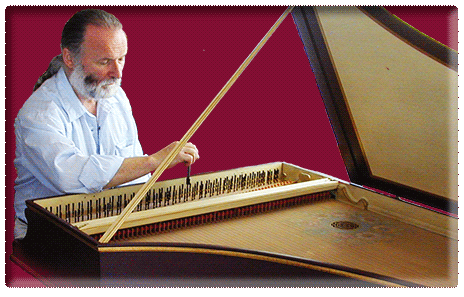 Jonathan tuning the harpsichord, July 2008